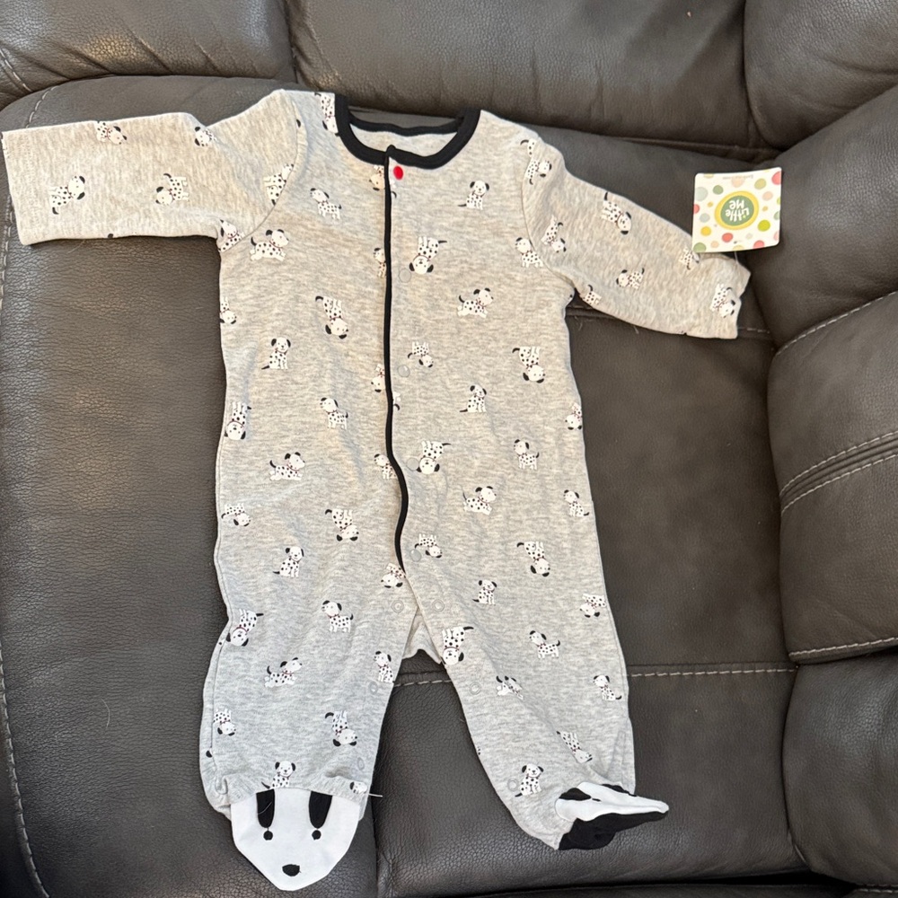 Gray Dalmatian Print Kids One Piece 3M NWT